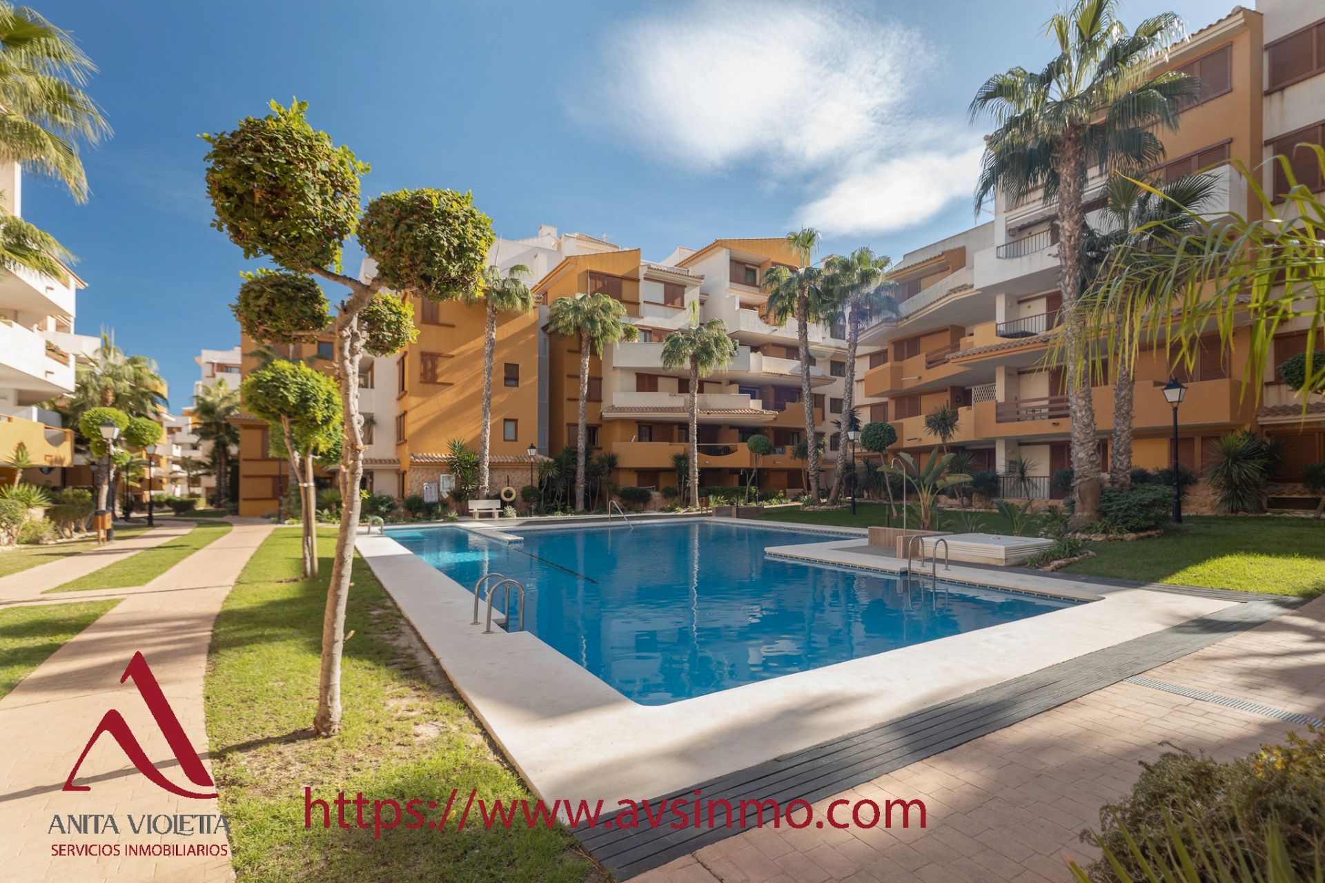 Piscina de Apartament de lloguer en Torrevieja amb Aire condicionat, Terrassa i Moblat