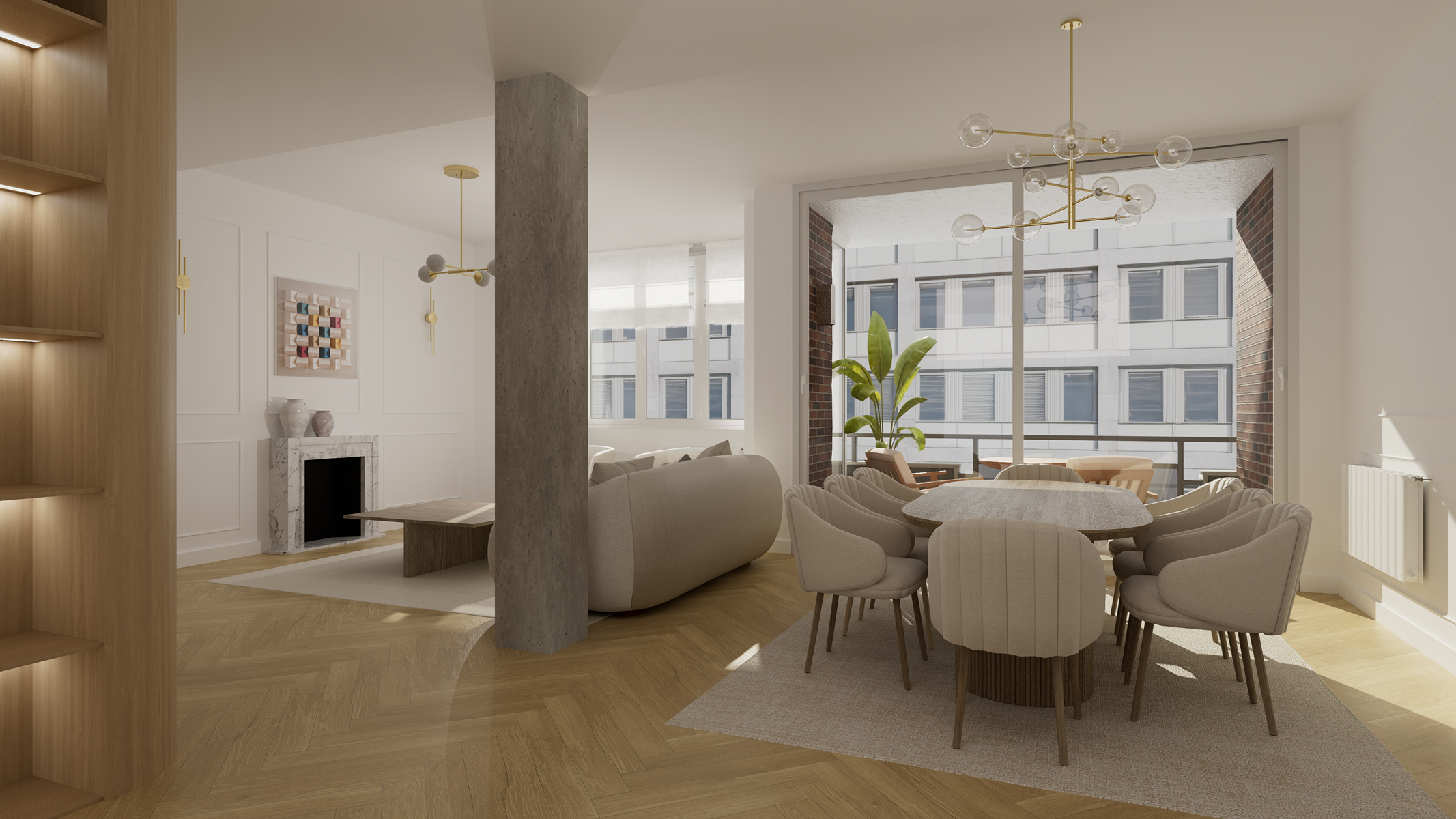 Sala d'estar de Apartament en venda en  Madrid Capital amb Aire condicionat, Calefacció i Terrassa