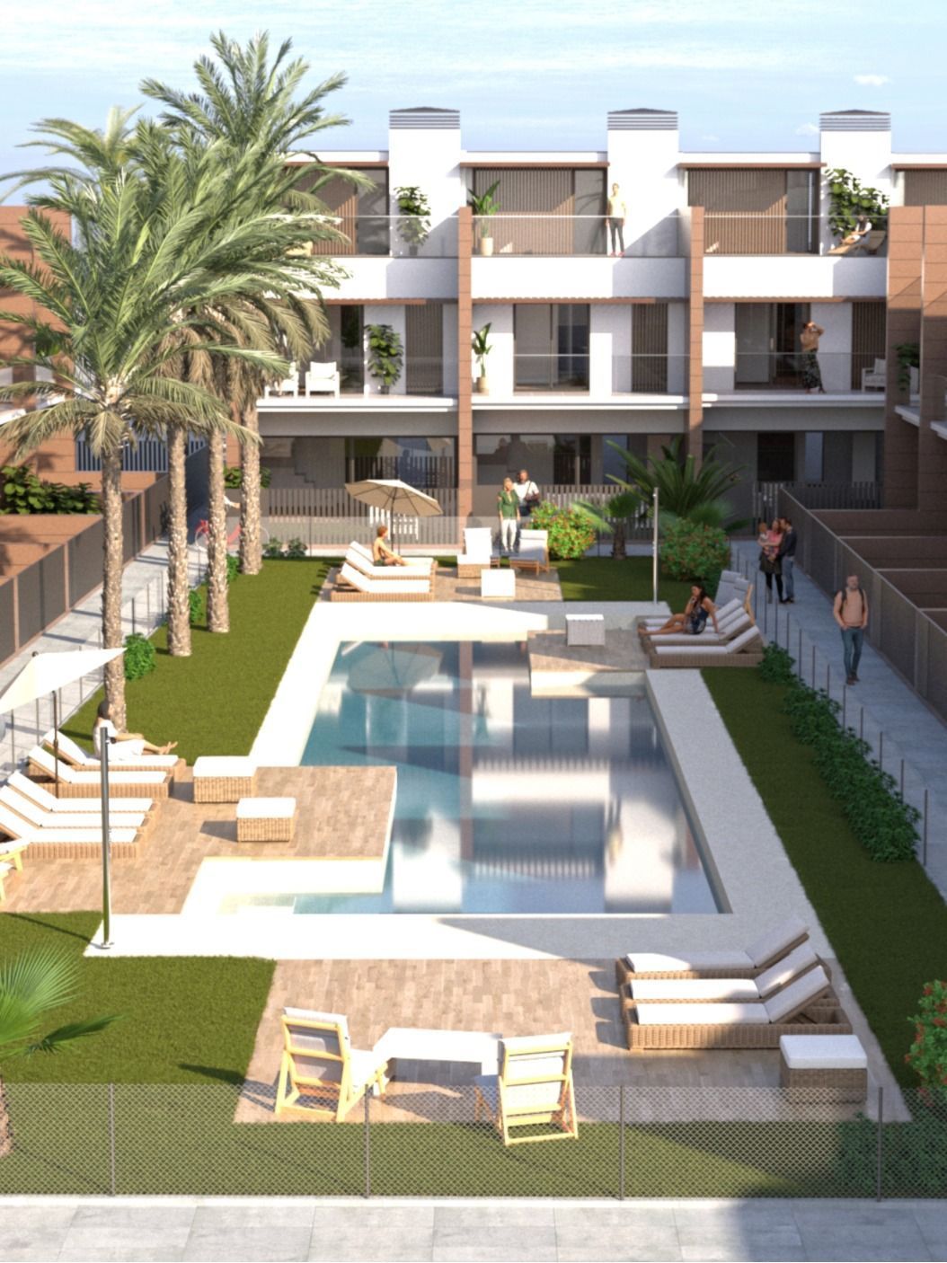 Piscina de Casa adosada en venda en Conil de la Frontera amb Aire condicionat, Calefacció i Jardí privat
