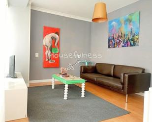 Living room of Flat for sale in Ferrol  with Heating, Terrace and Furnished