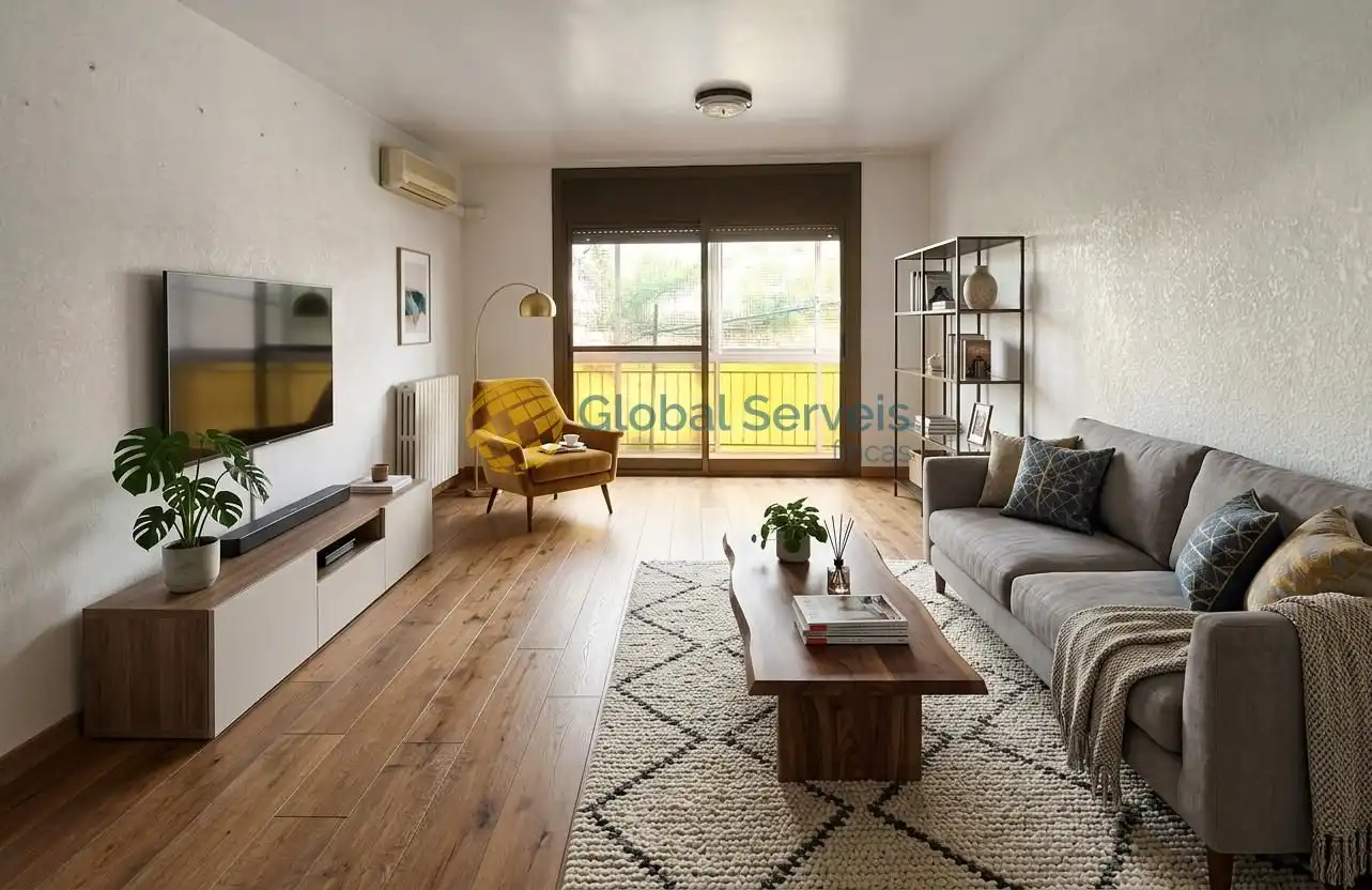 Wohnzimmer von Erdgeschoss zum Verkauf in Abrera mit Klimaanlage, Heizung und Privatgarten