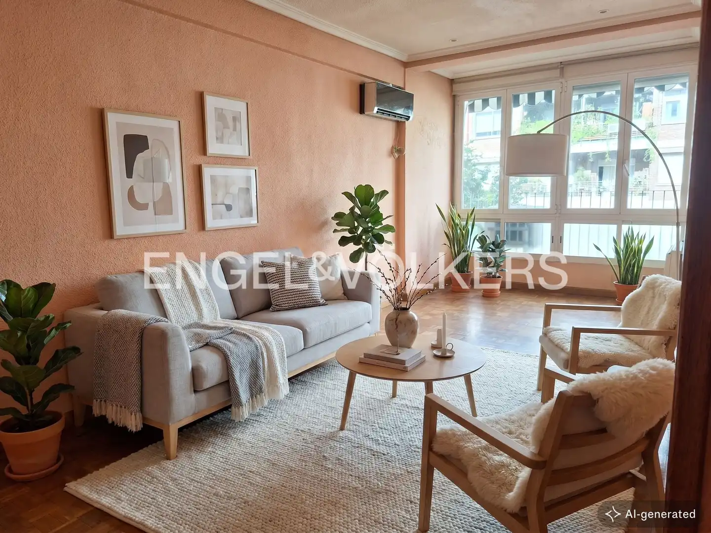 Living room of Flat for sale in  Madrid Capital  with Air Conditioner, Heating and Parquet flooring