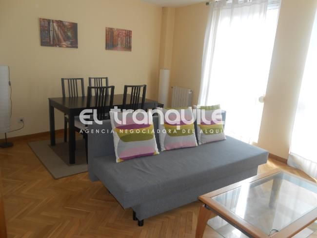 Sala d'estar de Pis de lloguer en  Madrid Capital amb Aire condicionat, Parquet i Piscina