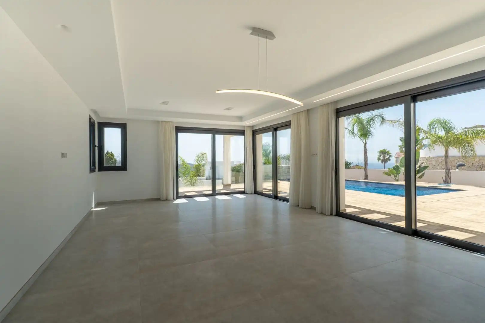 Wohnzimmer von Haus oder Chalet zum Verkauf in Moraira mit Klimaanlage, Privatgarten und Terrasse