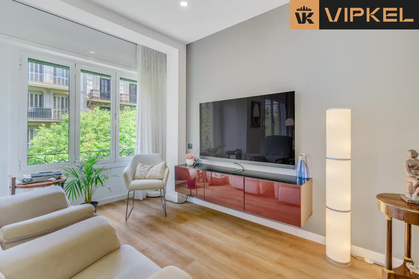 Sala de estar de Piso en venta en Barcelona con Aire acondicionado, Calefacción y Parquet