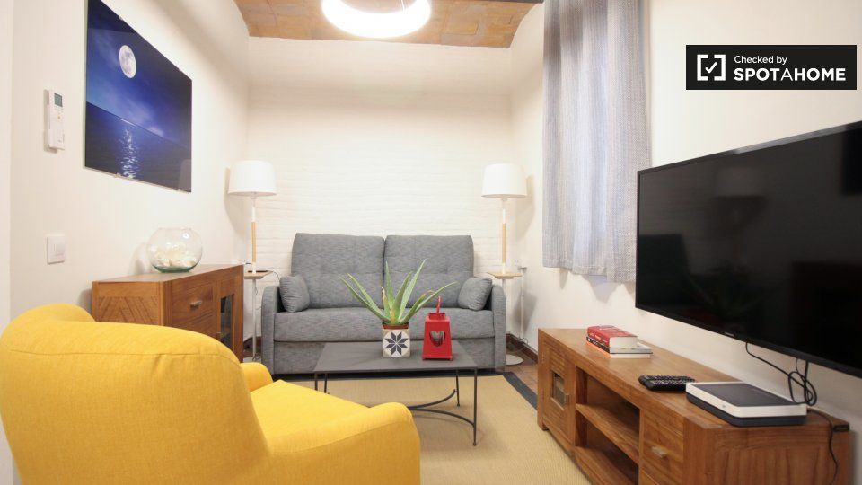 Living room of Flat to rent in  Barcelona Capital  with Air Conditioner, Heating and Furnished