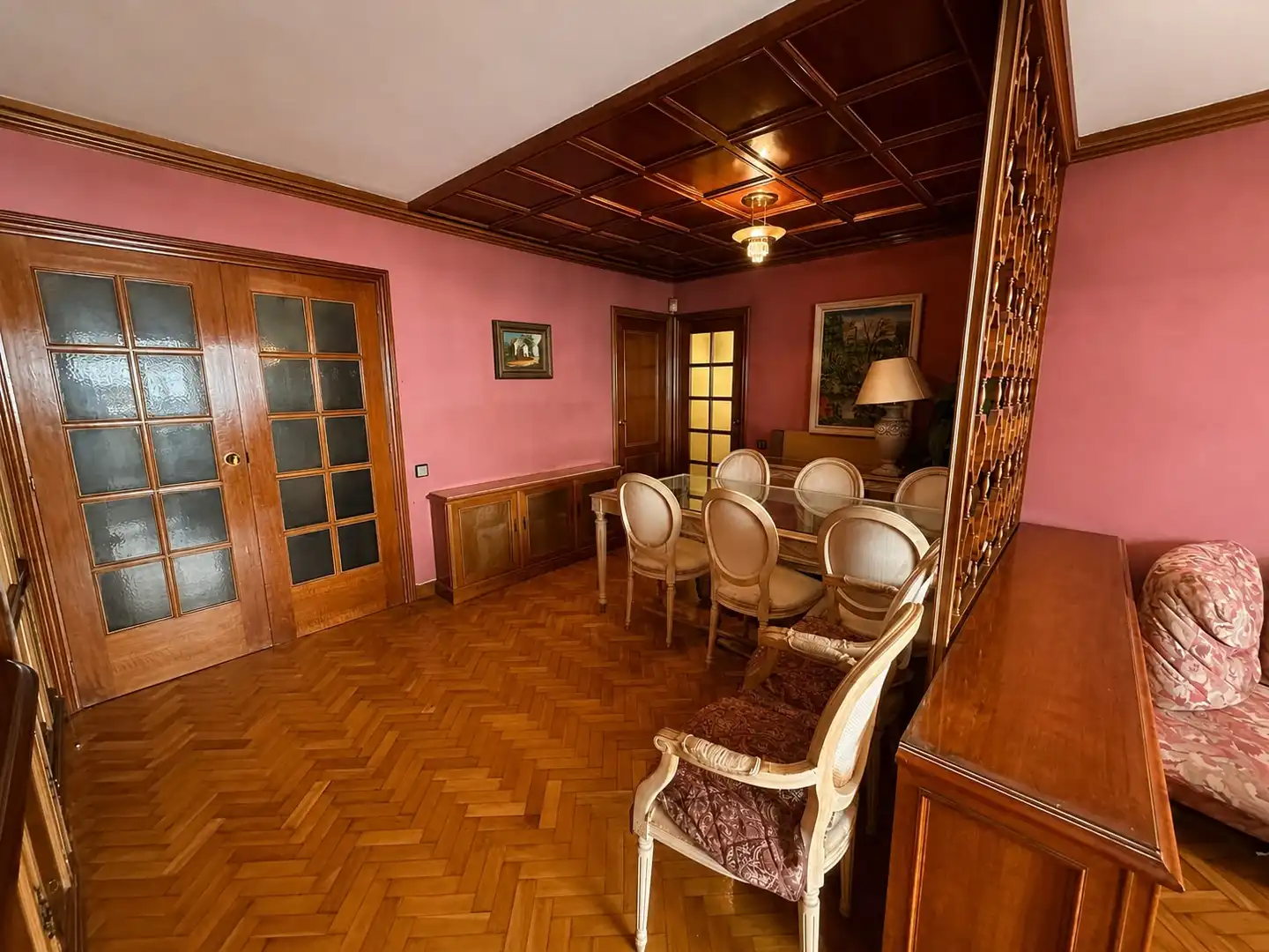 Dining room of Flat for sale in Barcelona  with Parquet flooring, Furnished and Oven