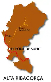 Vista exterior de Casa o xalet en venda en El Pont de Suert amb Calefacció, Jardí privat i Parquet