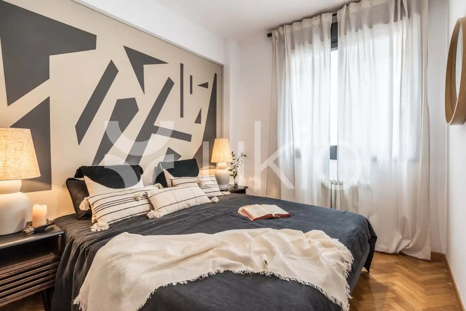 Schlafzimmer von Maisonette zur Miete in Madrid mit Klimaanlage, Heizung und Terrasse