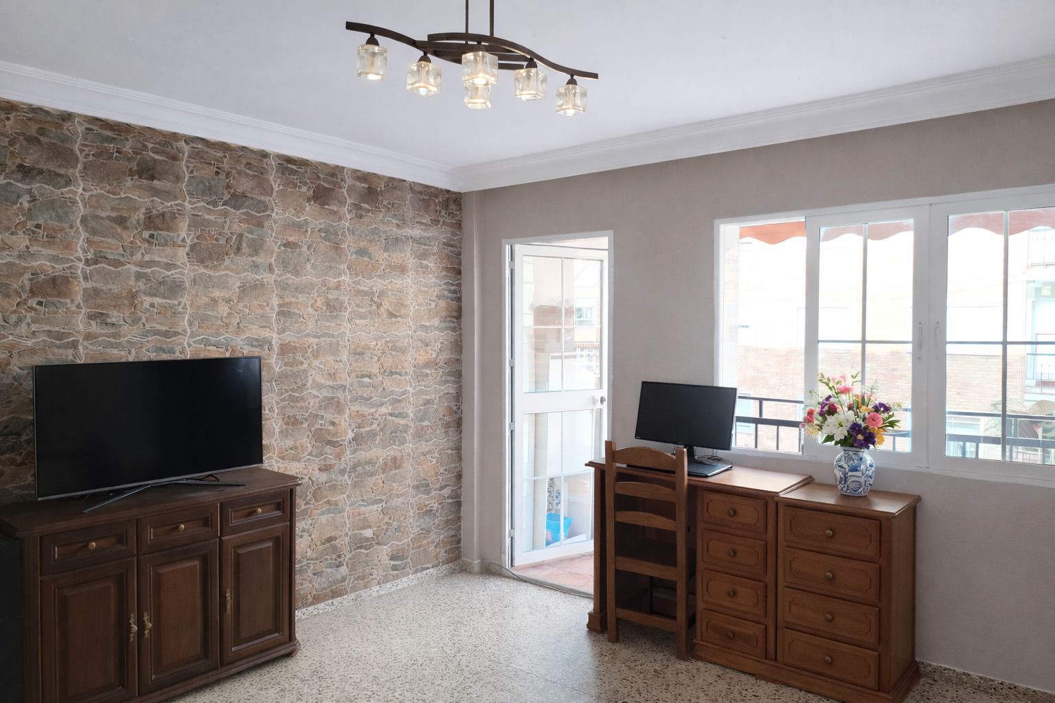 Sala d'estar de Pis en venda en Málaga Capital amb Aire condicionat, Terrassa i Moblat