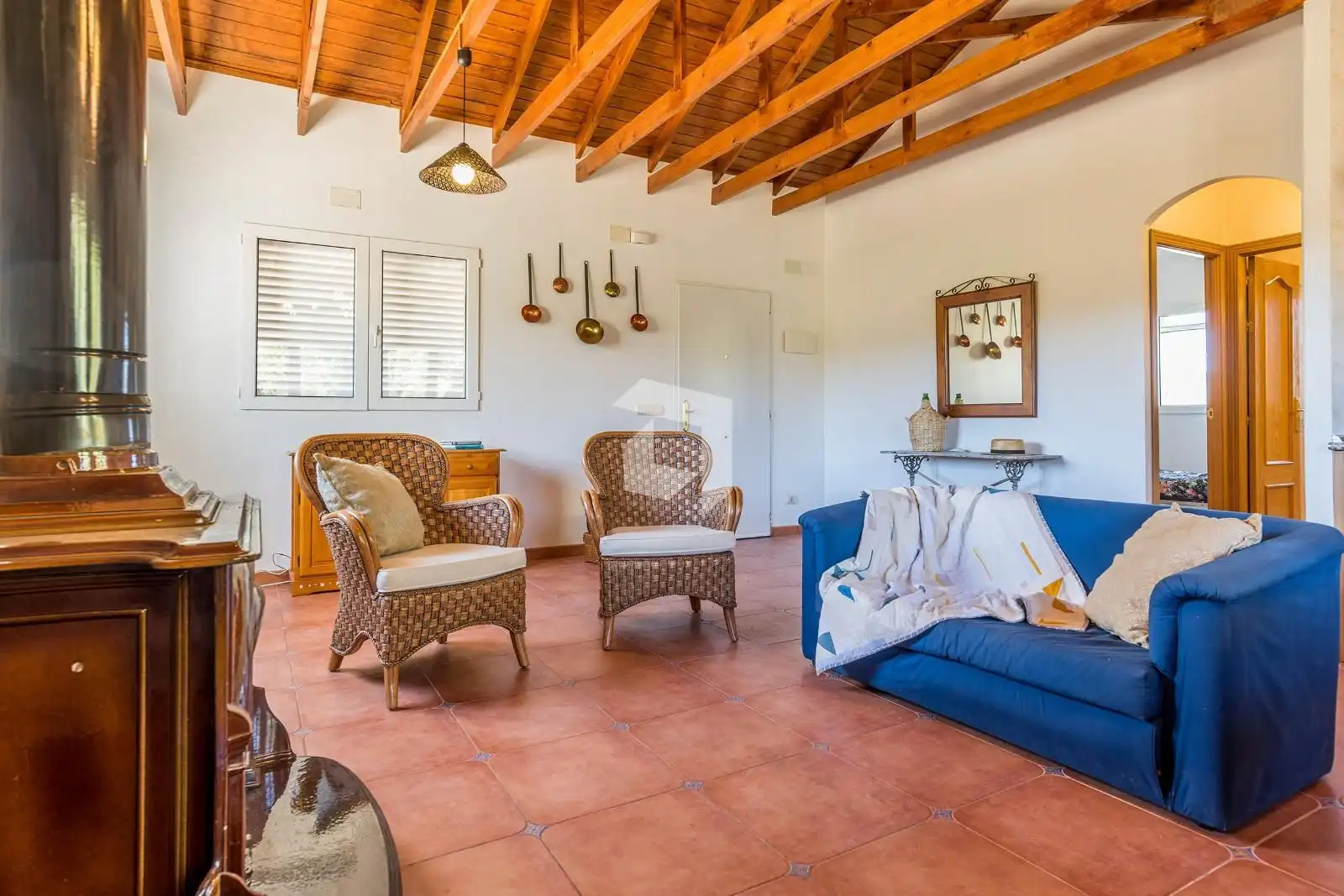 Wohnzimmer von Haus oder Chalet zum Verkauf in Población de Arroyo mit Heizung, Terrasse und Möbliert