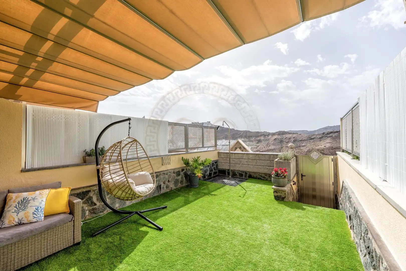 Terraza de Casa adosada de alquiler en Mogán con Aire acondicionado, Jardín privado y Terraza