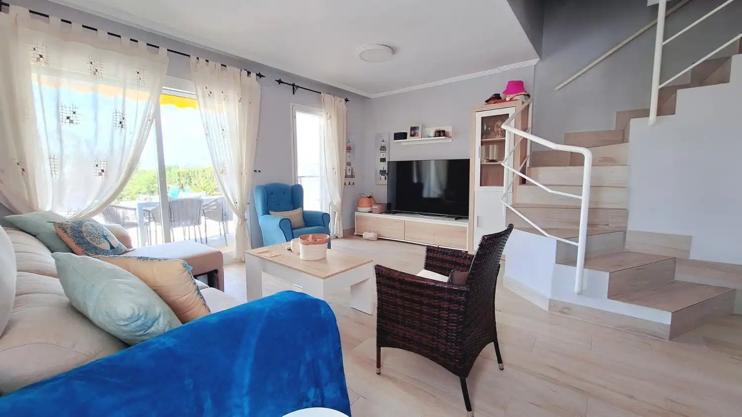 Wohnzimmer von Maisonette zum Verkauf in Mojácar mit Klimaanlage, Terrasse und Schwimmbad