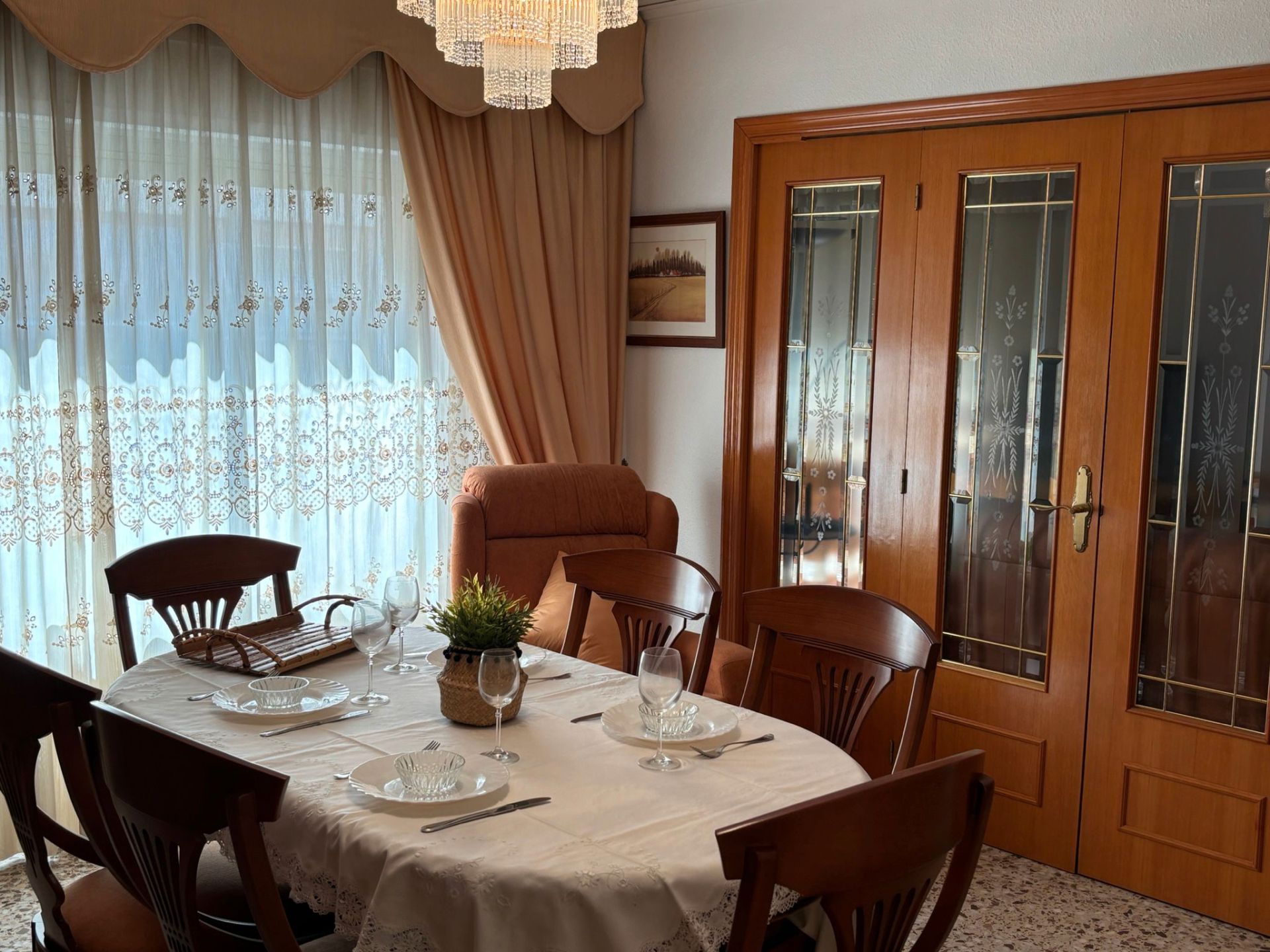 Dining room of Flat to rent in Gandia  with Terrace, Furnished and Oven