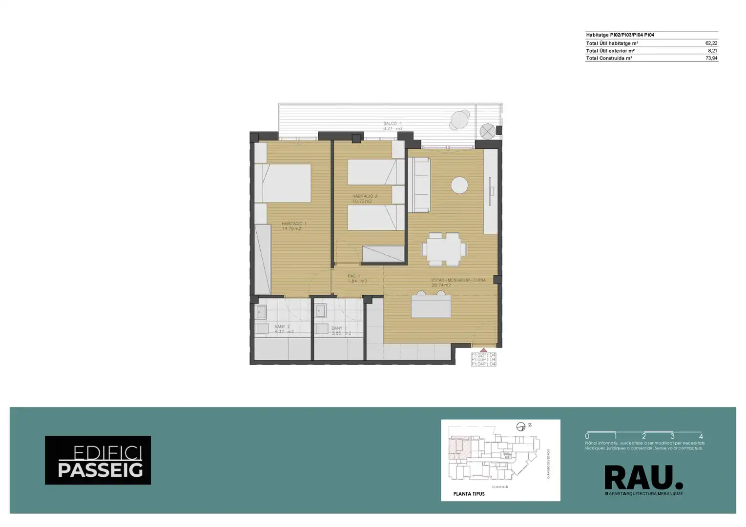Piso de obra nueva con terraza en venta en Passeig de l'Estació 6
