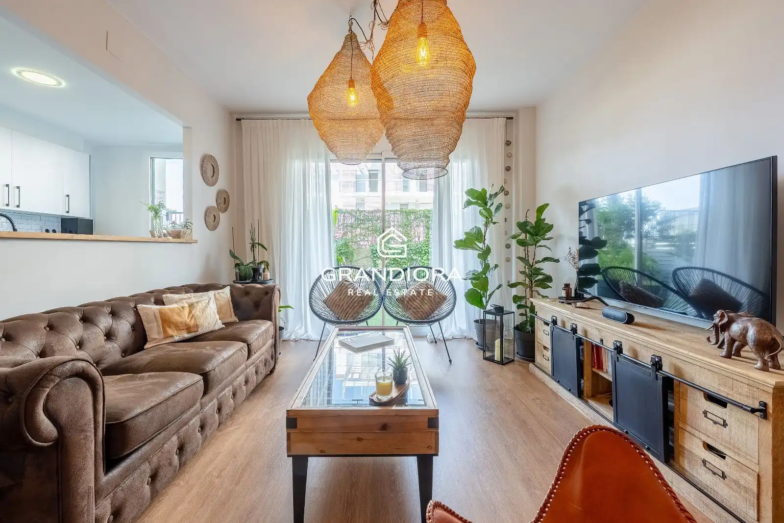 Wohnzimmer von Wohnung zur Miete in Sant Andreu de Llavaneres mit Klimaanlage, Terrasse und Schwimmbad