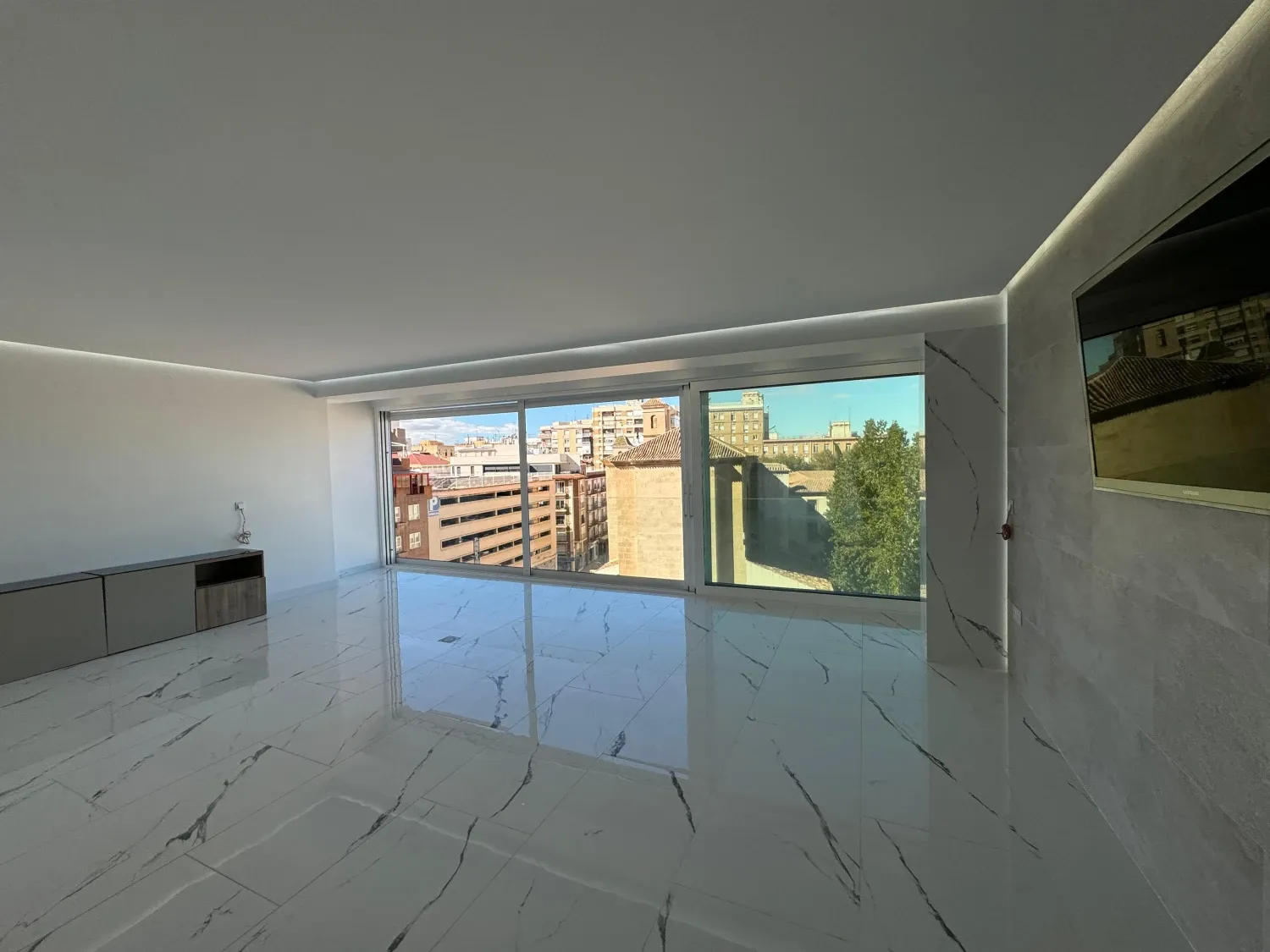 Sala d'estar de Pis de lloguer en  Murcia Capital amb Aire condicionat, Calefacció i Moblat