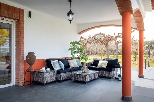 Terraza de Finca rústica en venta en La Riera de Gaià con Aire acondicionado, Calefacción y Jardín privado