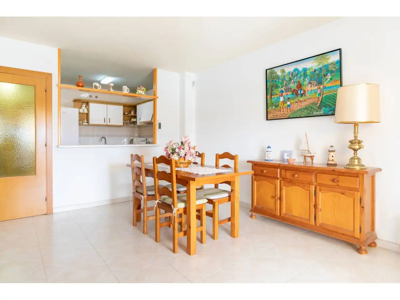 Dining room of Flat for sale in Cambrils  with Air Conditioner, Terrace and Furnished