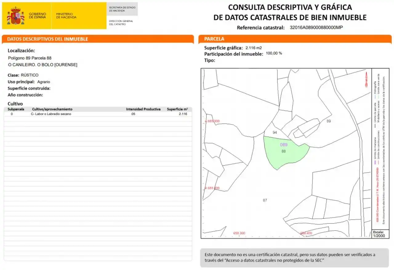 Terreno en venta en O Bolo 