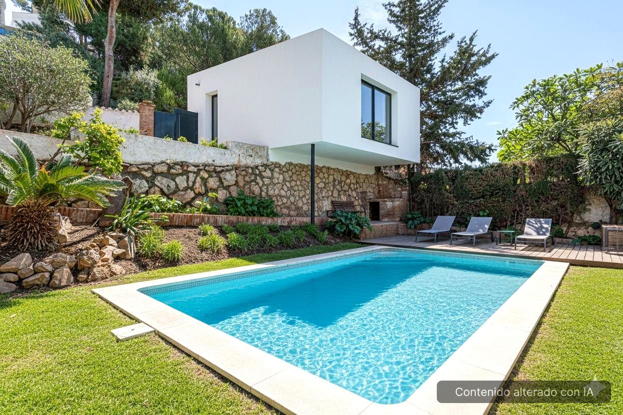 Swimming pool of House or chalet for sale in Málaga Capital  with Air Conditioner, Private garden and Terrace