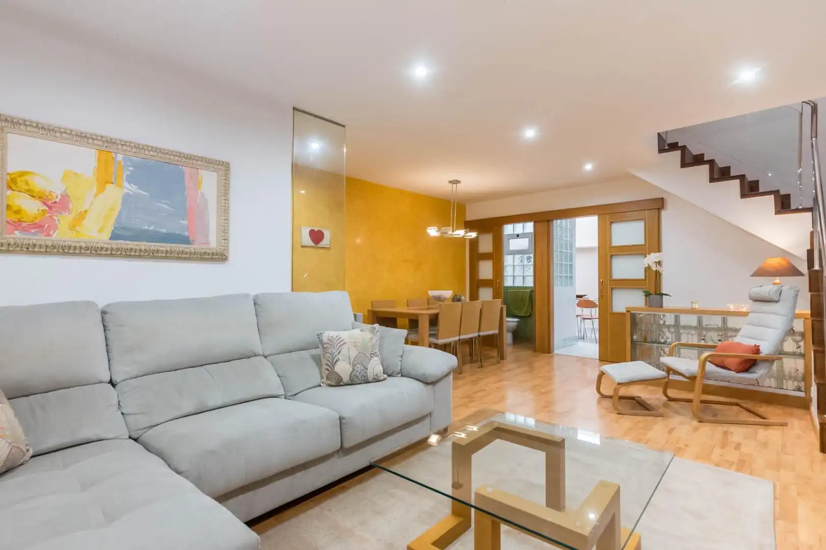 Sala d'estar de Casa adosada de lloguer en Murcia amb Calefacció, Parquet i Terrassa