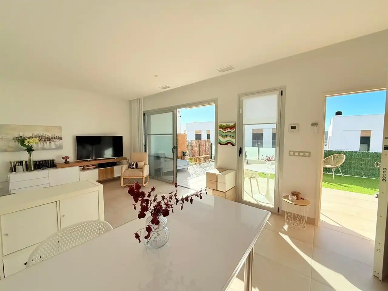 Sala de estar de Planta baja en venta en Finestrat con Aire acondicionado, Terraza y Trastero