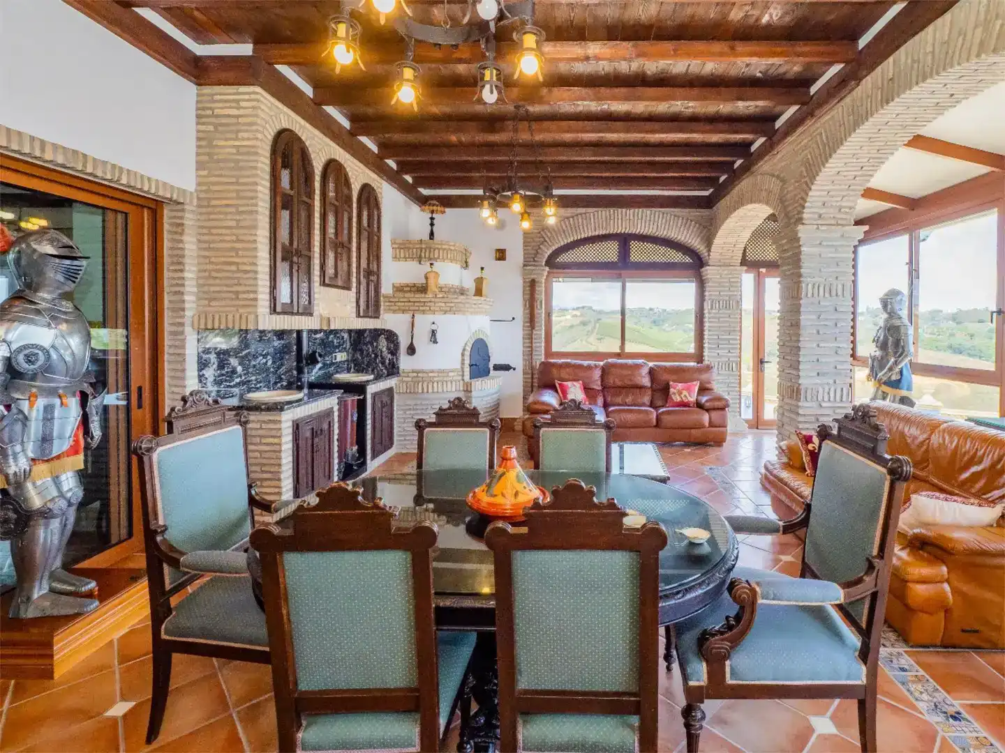 Esszimmer von Country house zum Verkauf in Alhaurín El Grande mit Klimaanlage, Schwimmbad und Balkon