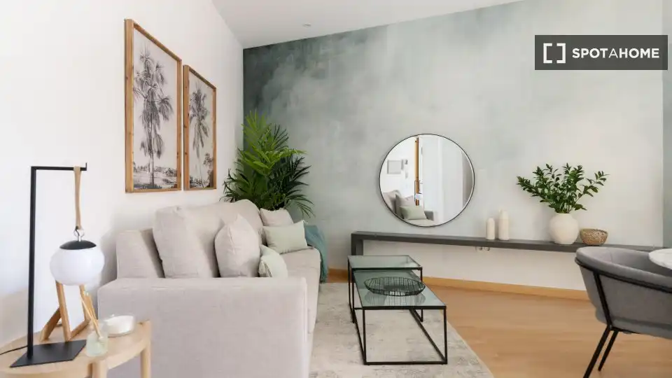 Sala d'estar de Apartament per a compartir en Málaga amb Aire condicionat, Terrassa i Moblat