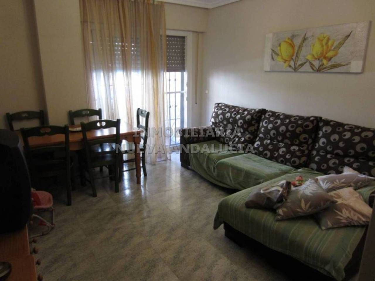 Sala d'estar de Pis de lloguer en  Almería Capital amb Aire condicionat, Terrassa i Moblat
