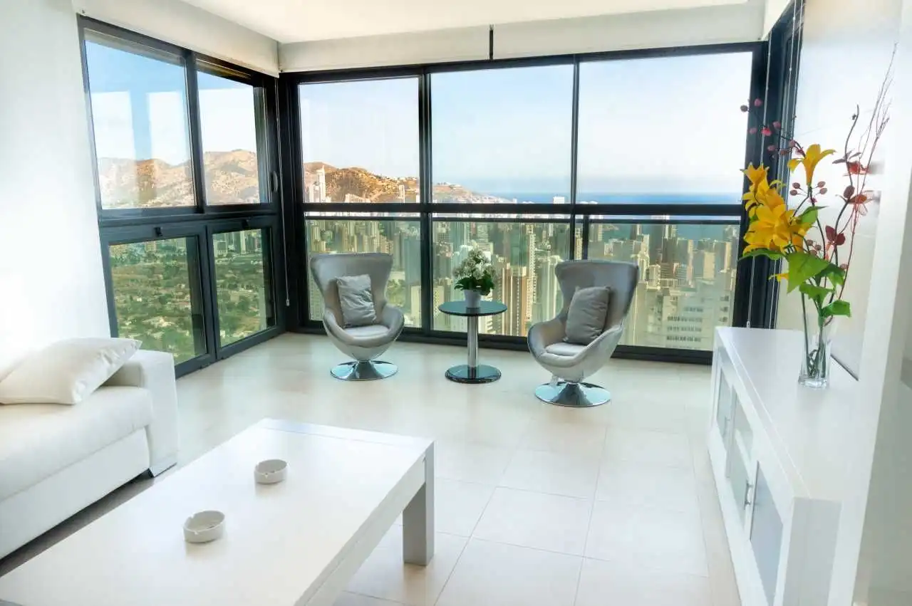 Living room of Apartments for rent in Benidorm  with Air Conditioner, Private garden and Terrace