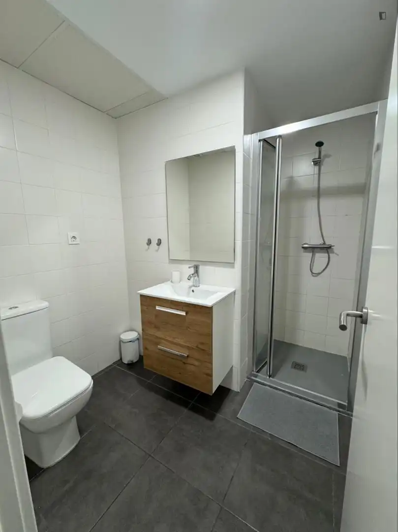 Baño de Estudio de alquiler en Valencia con Aire acondicionado, Amueblado y Microondas