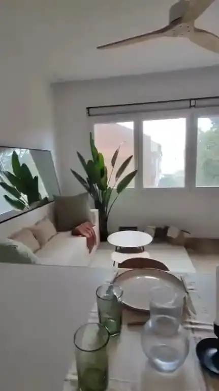 Living room of Flat for rent in Sabadell  with Air Conditioner, Heating and Parquet flooring