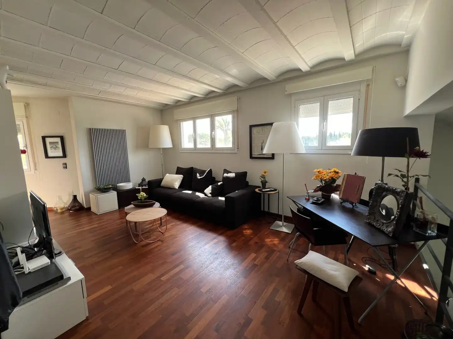 Sala de estar de Casa o chalet de alquiler en Mont-roig del Camp con Aire acondicionado, Jardín privado y Parquet
