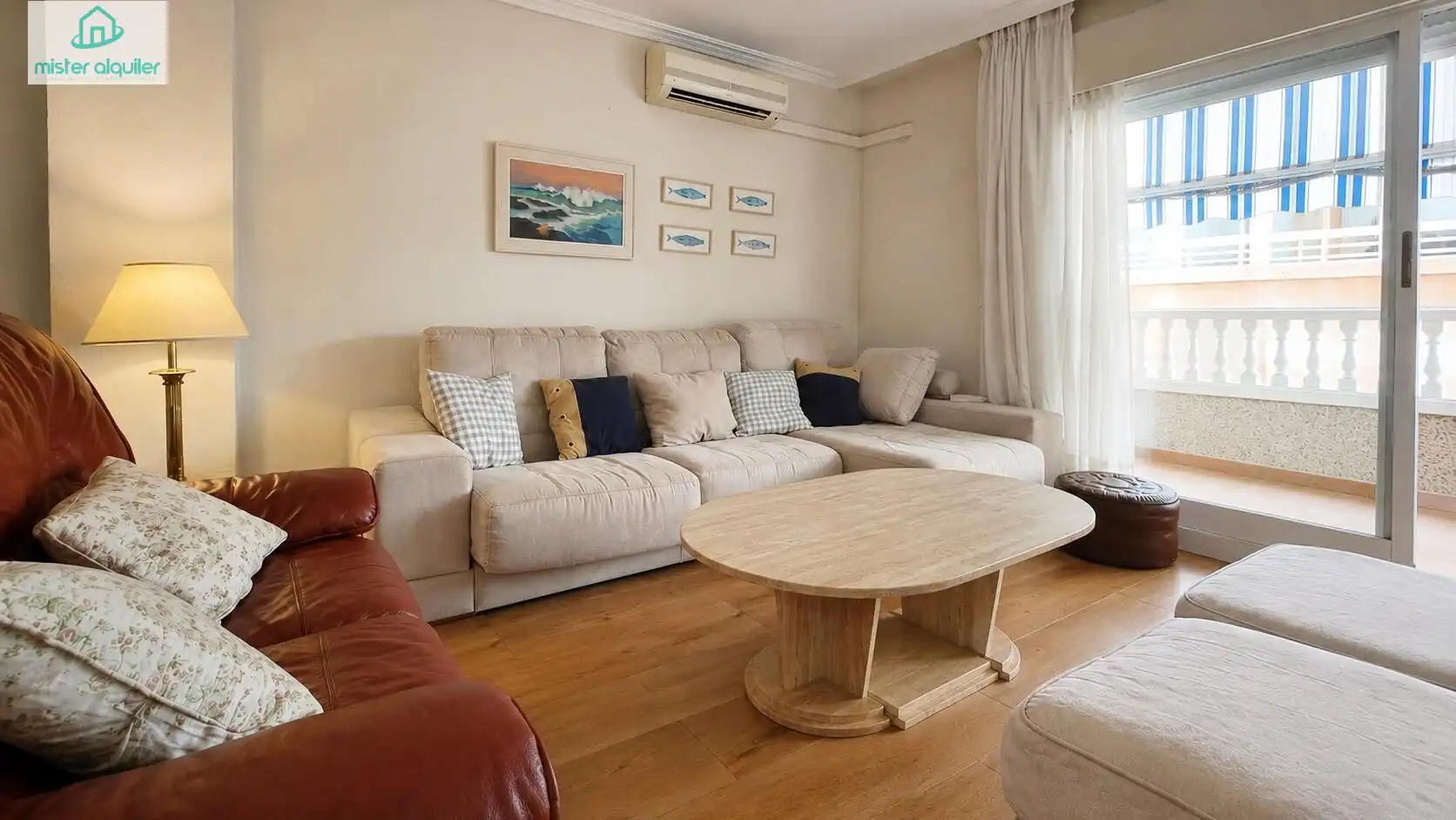 Wohnzimmer von Wohnungen zur Miete in El Campello mit Klimaanlage, Heizung und Terrasse