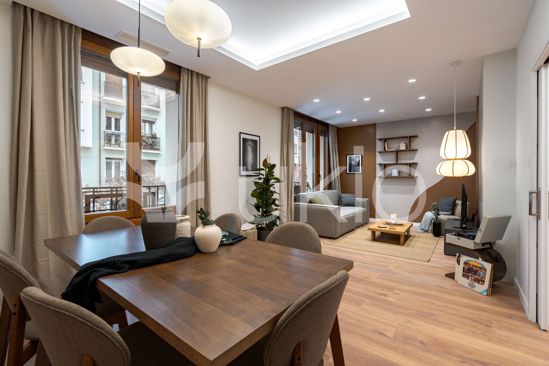 Sala d'estar de Pis de lloguer en  Madrid Capital amb Aire condicionat, Calefacció i Moblat