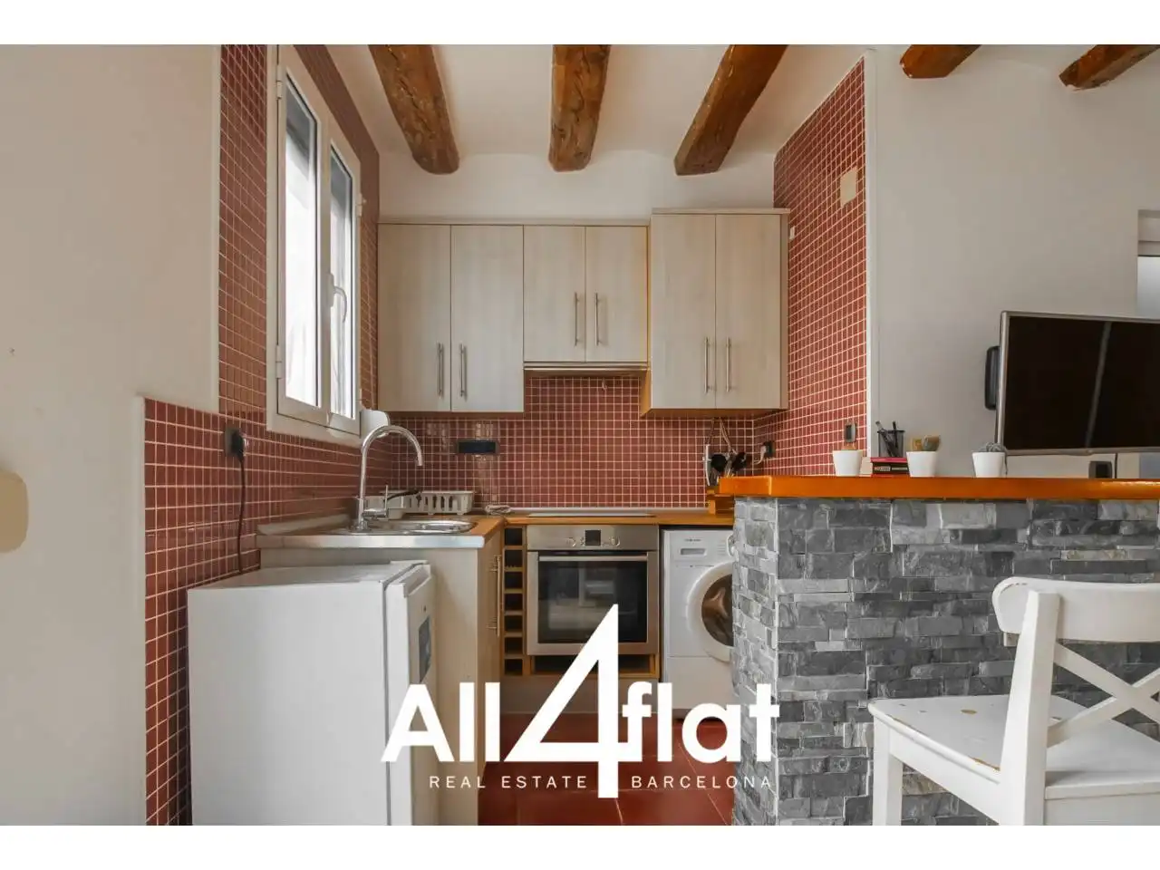 Kitchen of Flat for rent in Barcelona  with Heating, Parquet flooring and Furnished