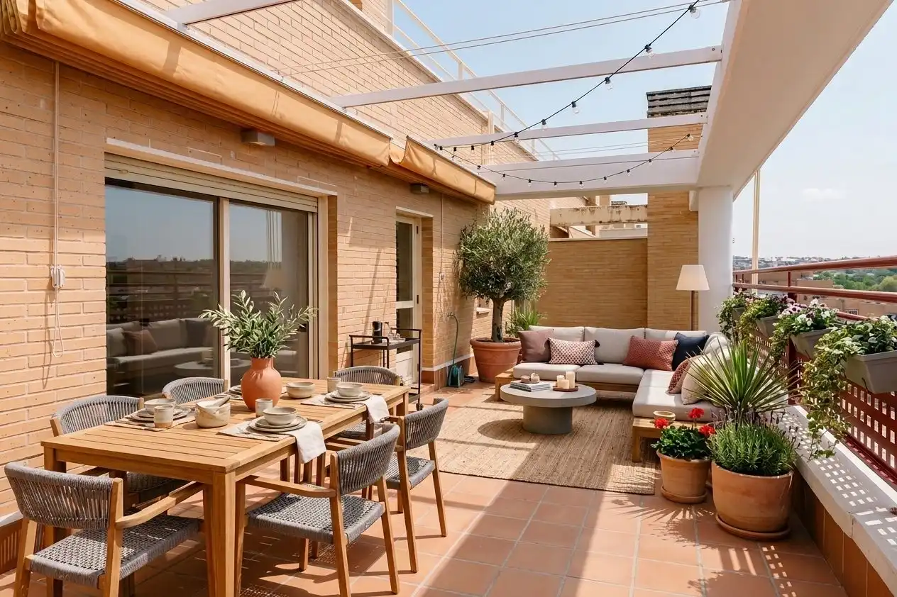 Terraza de Ático de alquiler en Madrid con Jardín privado, Parquet y Trastero