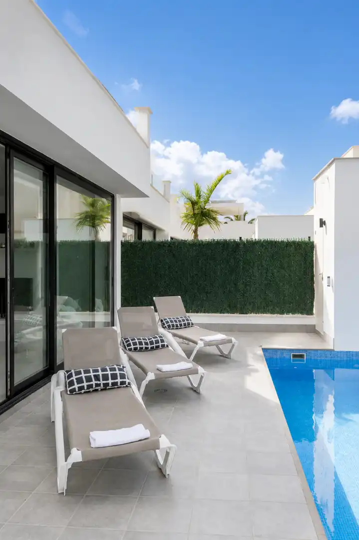 Terrassa de Casa o xalet de lloguer en San Pedro del Pinatar amb Aire condicionat, Terrassa i Piscina