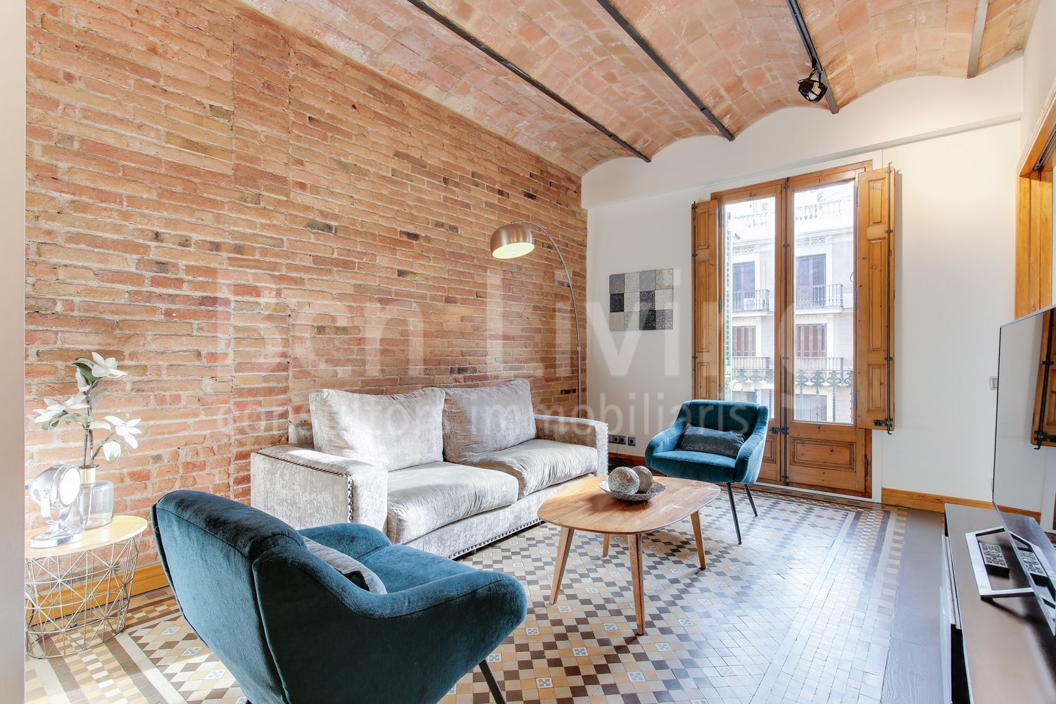 Sala d'estar de Pis de lloguer en  Barcelona Capital amb Aire condicionat