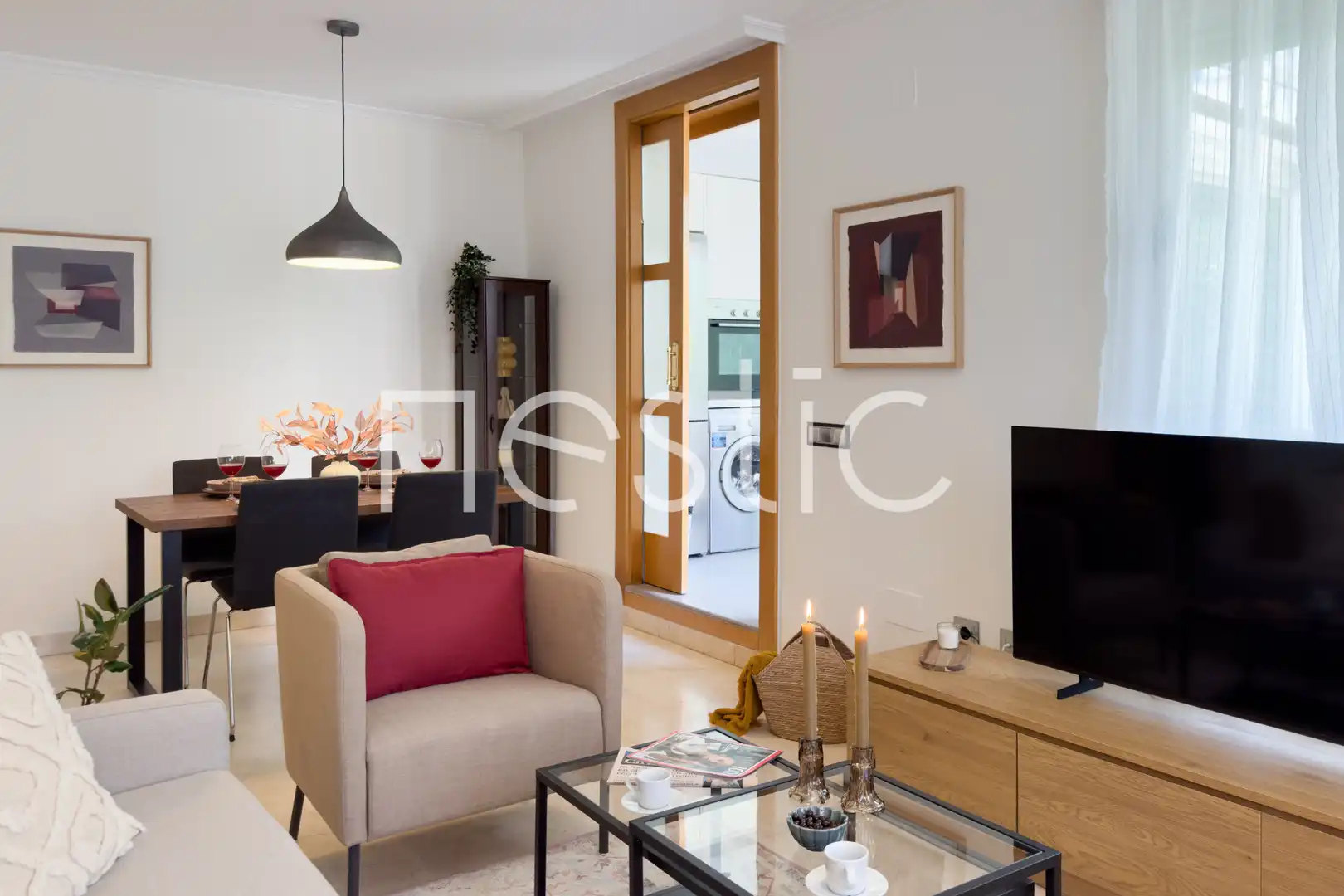 Sala de estar de Apartamento de alquiler en Madrid con Aire acondicionado, Calefacción y Terraza