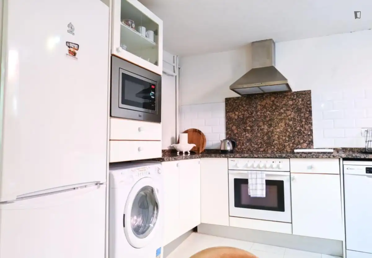 Cuina de Apartament de lloguer en Madrid amb Calefacció, Moblat i Forn