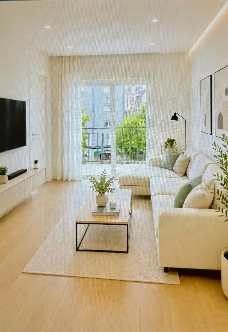 Wohnzimmer von Wohnung zum Verkauf in L'Hospitalet de Llobregat mit Parkett, Terrasse und Balkon
