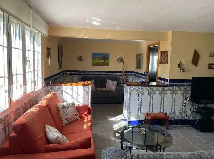 Living room of Houses for sale in Mengabril  with Private garden, Parquet flooring and Terrace