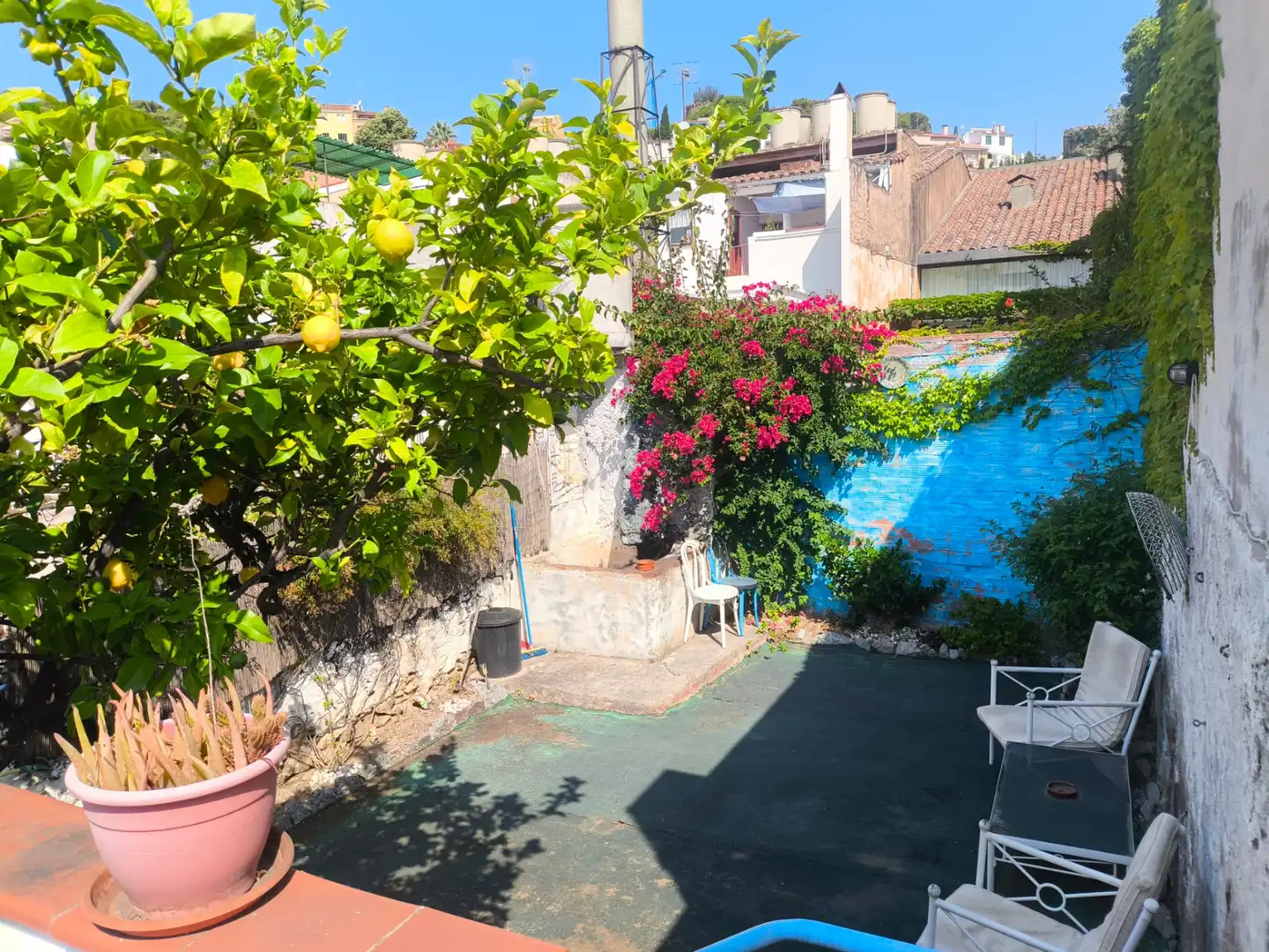 Terraza de Casa adosada en venta en Caldes d'Estrac con Calefacción, Parquet y Amueblado