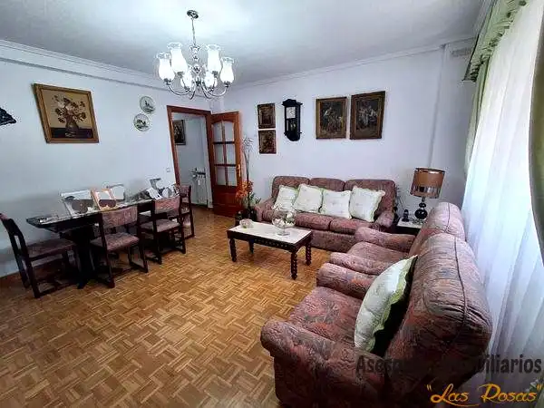 Living room of Flat for sale in  Madrid Capital  with Heating, Parquet flooring and Terrace