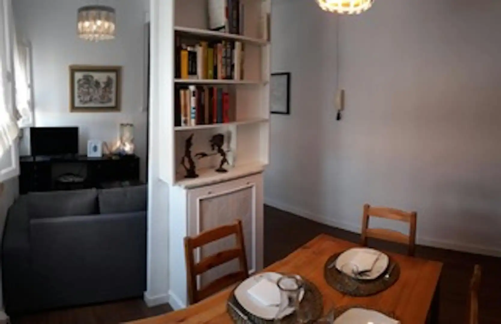 Dining room of Flat for share in Madrid  with Washing machine