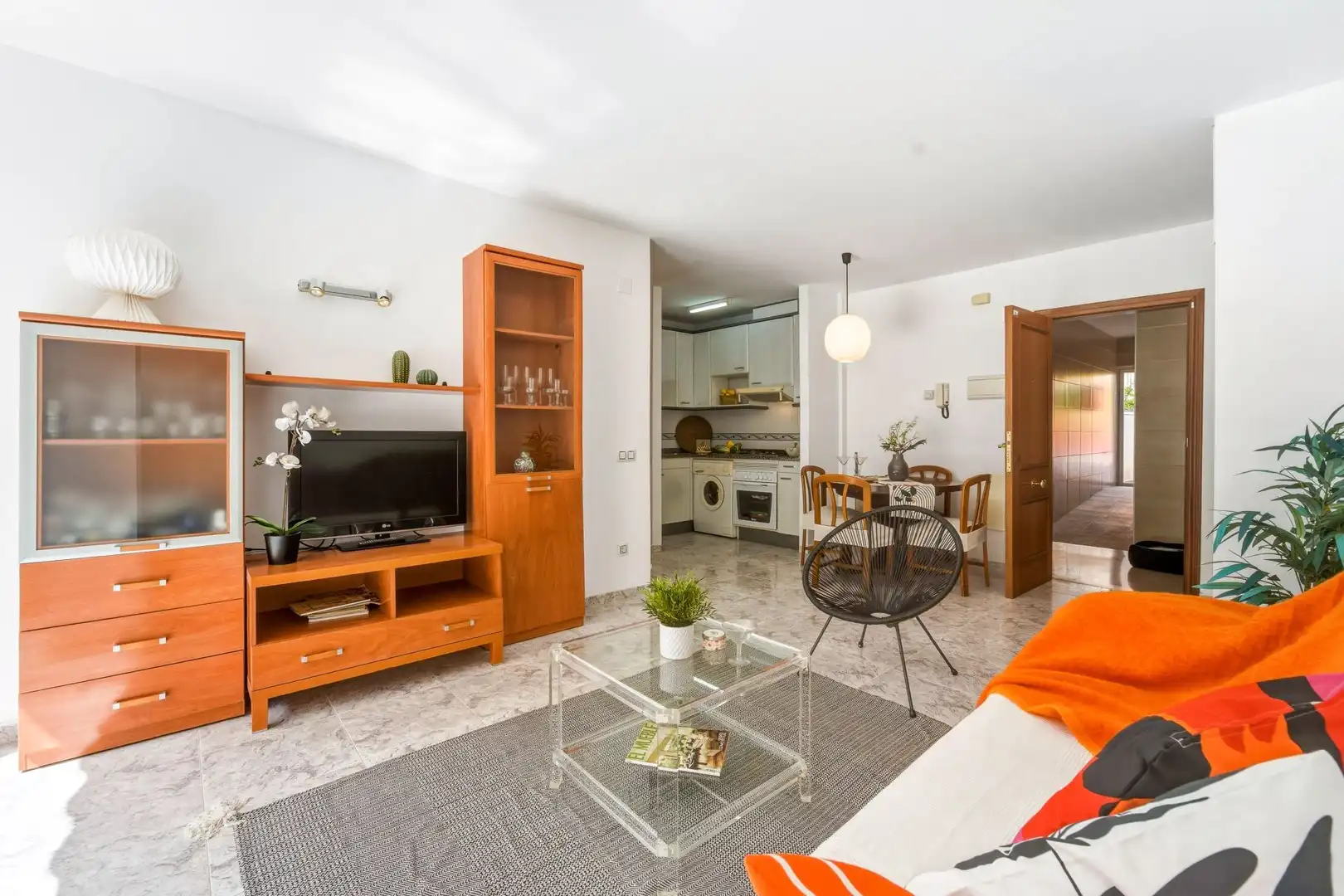Wohnzimmer von Wohnung zum Verkauf in Lloret de Mar mit Klimaanlage, Heizung und Terrasse