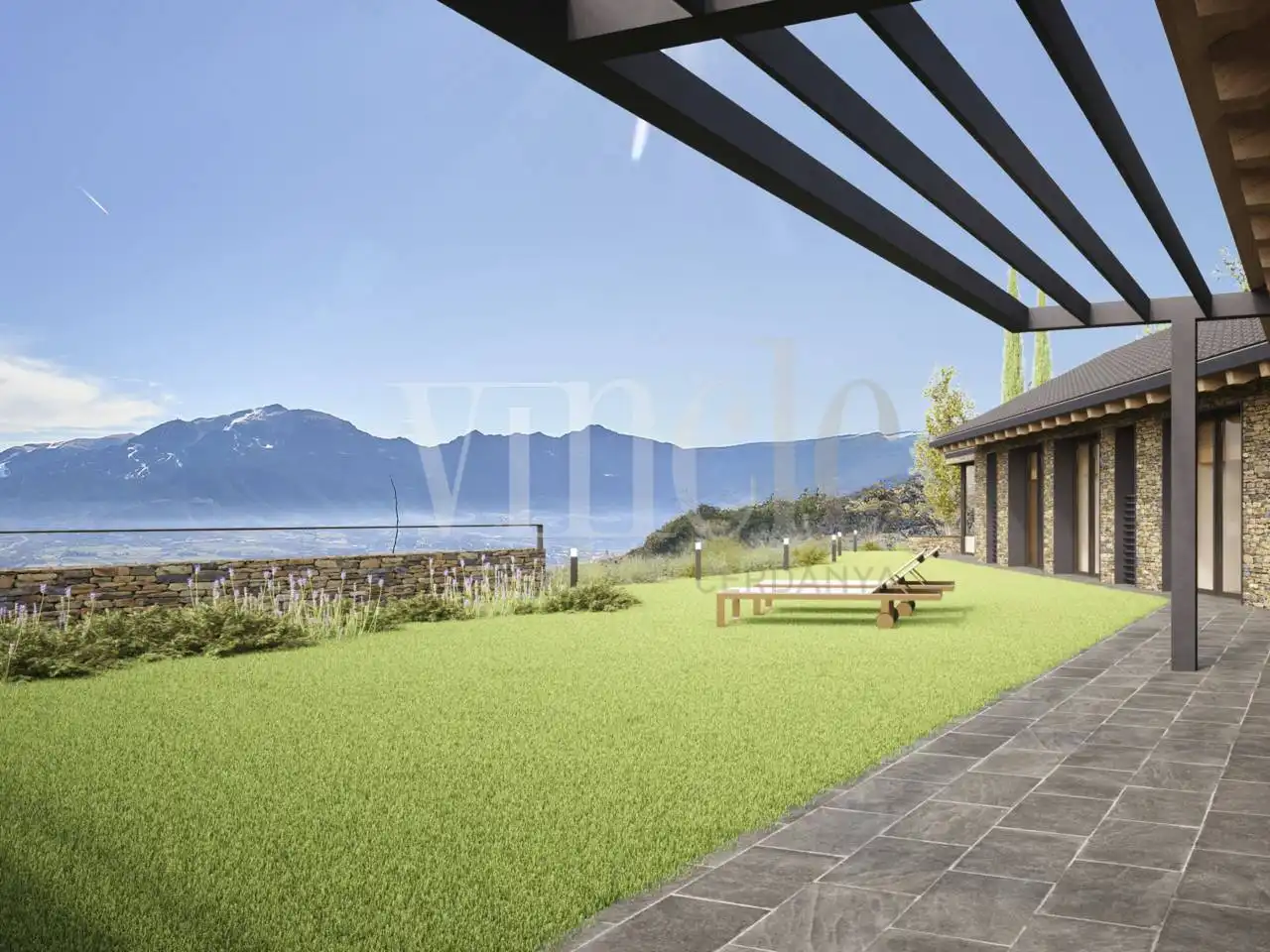 Terrasse von Haus oder Chalet zum Verkauf in Ger mit Heizung, Privatgarten und Parkett