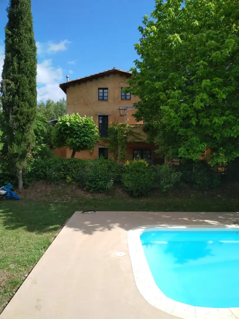 Piscina de Finca rústica en venda en Mieres (Girona) amb Aire condicionat, Jardí privat i Parquet